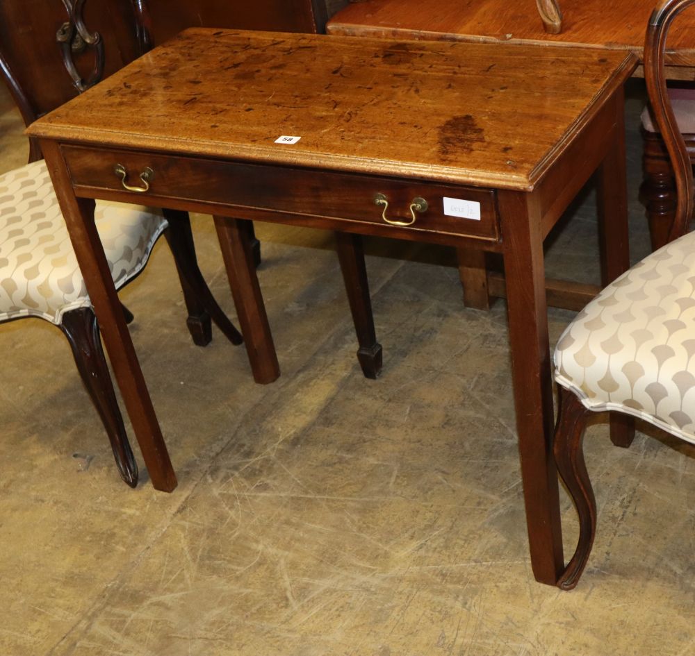 A George III mahogany side table, W.83cm